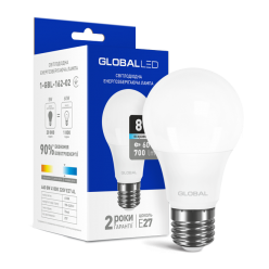 LED лампа GLOBAL A60 8W яркий свет 220V E27 (1-GBL-162-02)